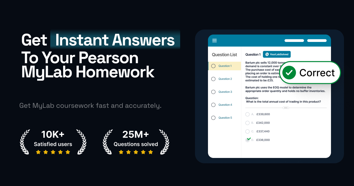 Pearson MyLab Answers screenshot 1